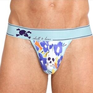 Skull & Bones Floral With Skull Thong NWT